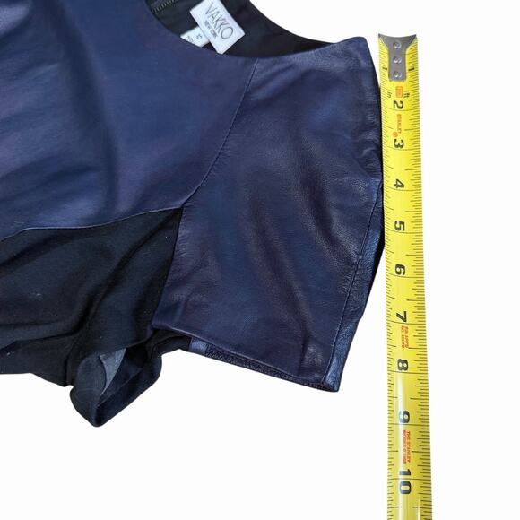 Vakko Leather Sheath Dress Black S/S Vamp Gothic Goth Officesiren Witchy 10 - Picture 9 of 10